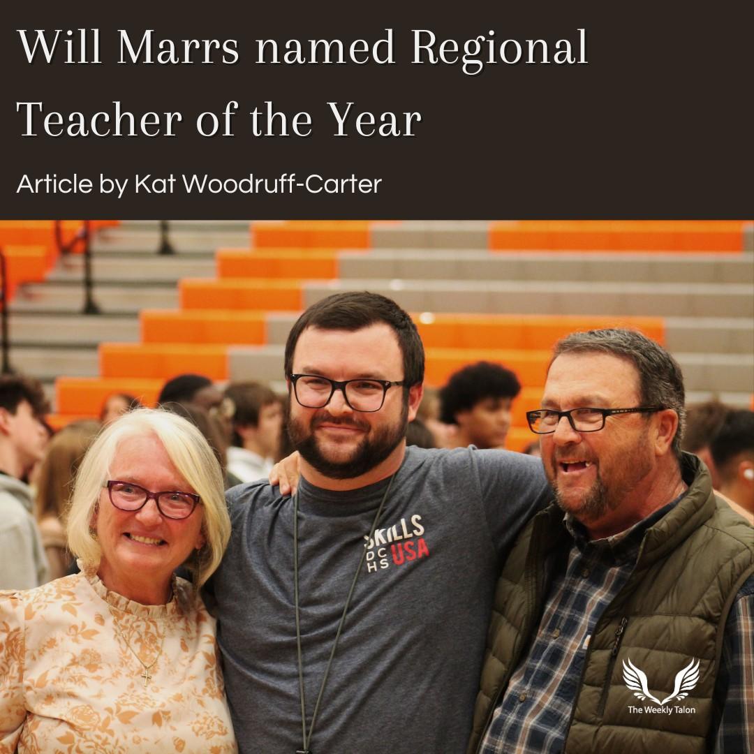 Drafting Teacher Will Marrs Awarded Regional Teacher of the Year