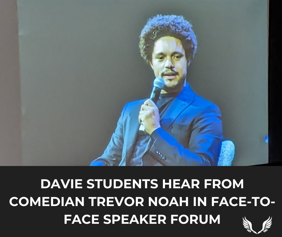 Davie Students Hear from Comedian Trevor Noah in Face-to-Face Speaker Forum