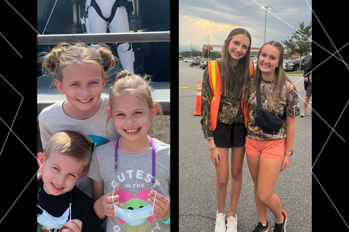 (Left to right) Carden Stroud poses for a picture during the COVID pandemic and five years later.