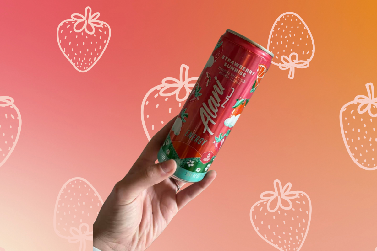Strawberry Sunrise Alani | Photo by Alyssa Marion; Graphic by Rylie Yount via Canva.com