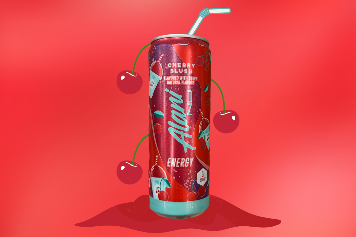 Cherry Slush Alani | Photo by Rylie Yount; Graphic by Rylie Yount via Canva.com