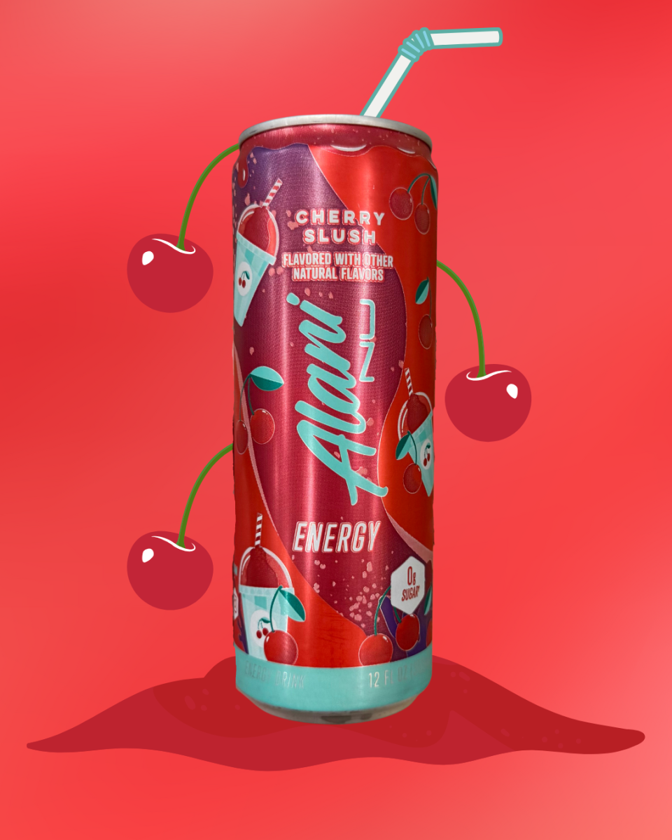 Cherry Slush Alani | Photo by Rylie Yount; Graphic by Rylie Yount via Canva.com