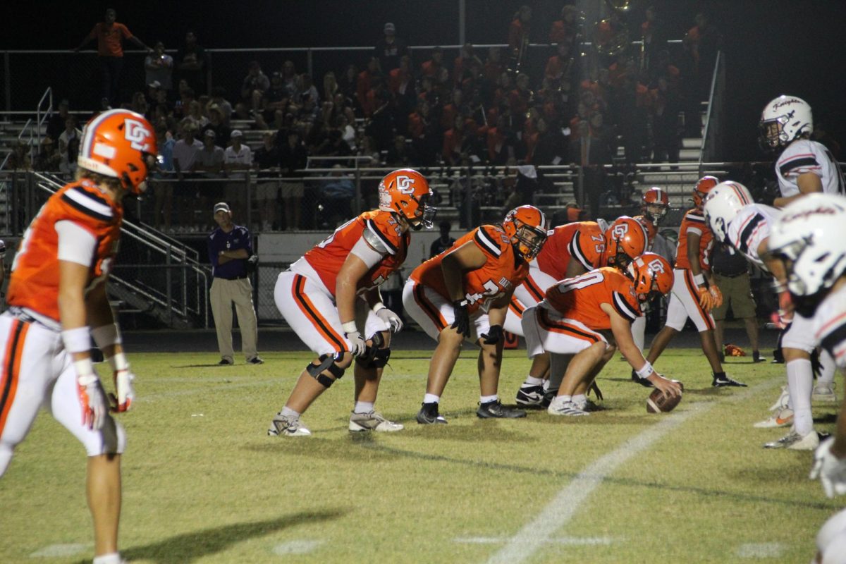 Davie’s defensive line prepares for the referee's whistle. 