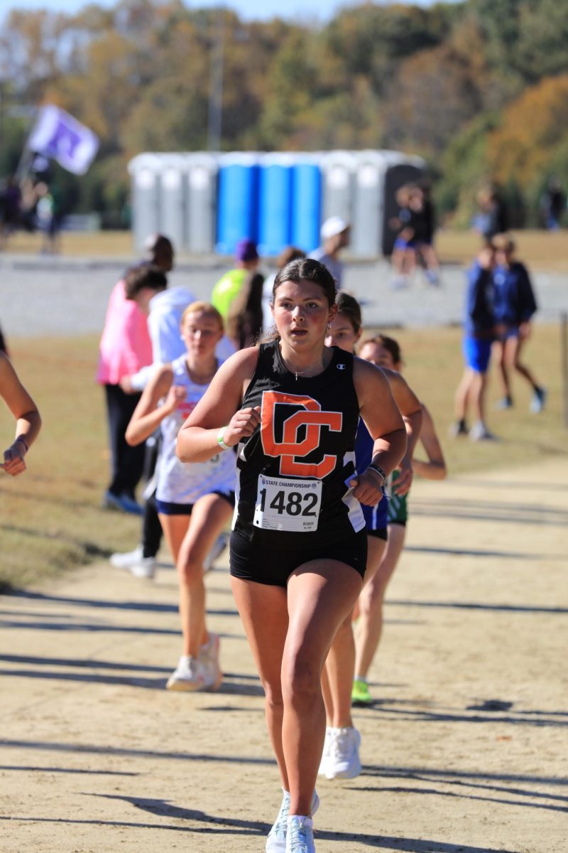 Rachel Starkey sets her eyes on the finish line as she pushes to make her final strides