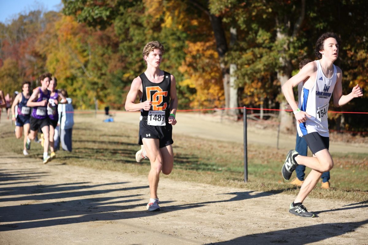 Brayden Kistner fights to push in front of his opponents as the race comes to a close. 