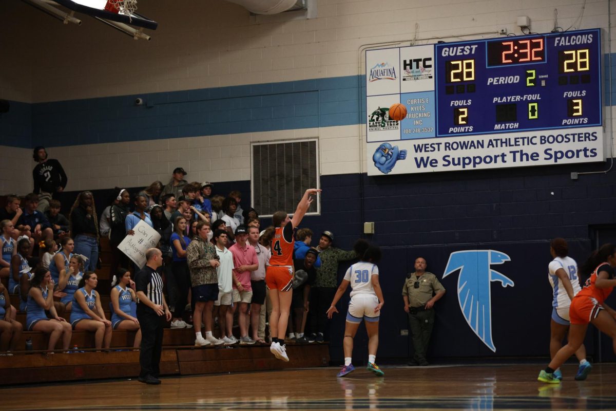 Sophomore Olivia Smith unties the War Eagles and the Falcons after shooting and scoring.