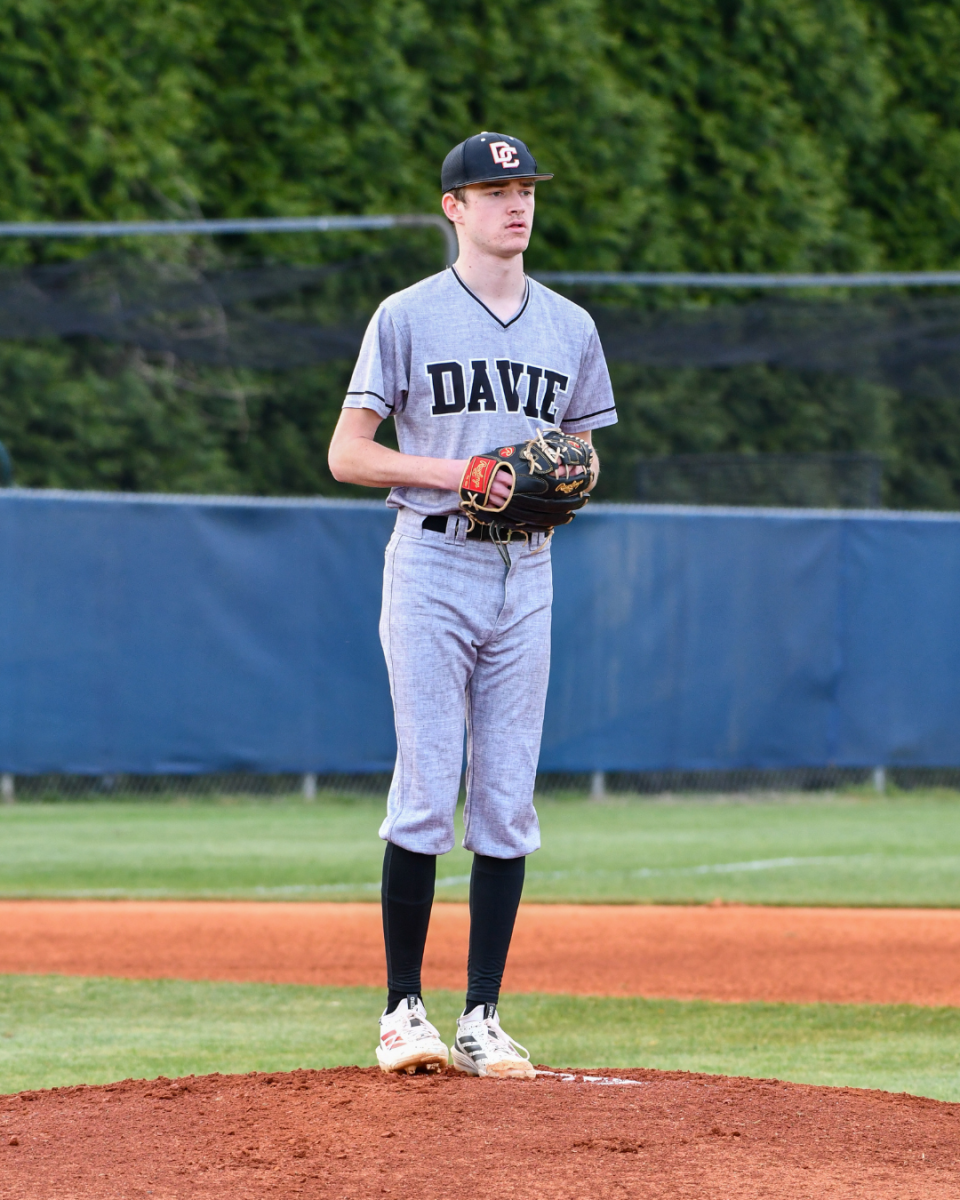 Ian Patton gets ready to pitch the ball.