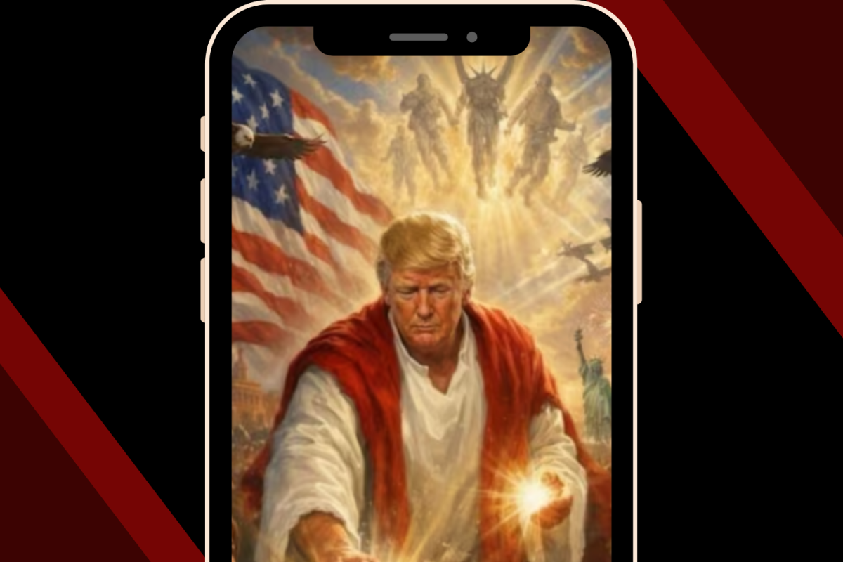 Both the official accounts for The White House and President Donald Trump have shared a litany of A.I.-generated images and inflammatory messages throughout his second term. These messages raise serious concerns about the ethical standards of sharing information through official government channels. | Graphic by Natalie Quance via Canva.com