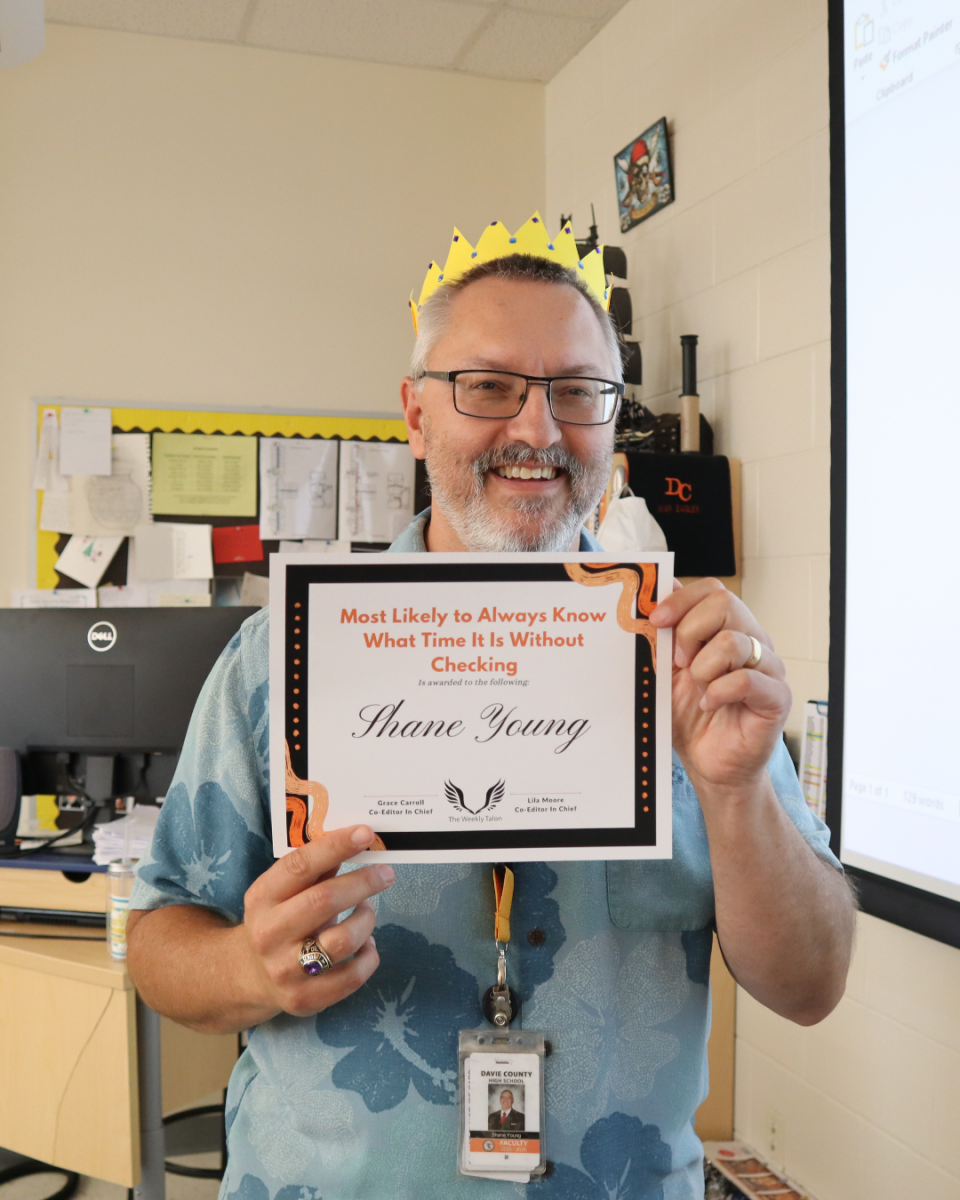 Shane Young poses with his Student Choice Award